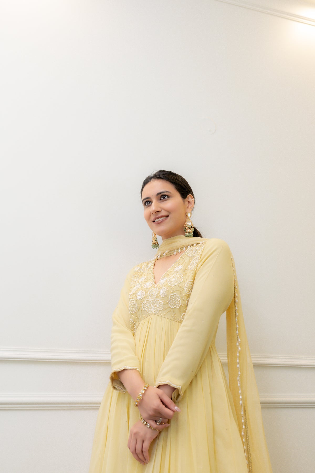 Bottom to top view of Geet Sunshine Anarkali Set.