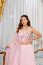 Front view of Elara Rose Lehenga Set.