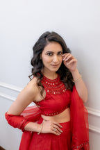 Front close up view of Aarohi Festive Lehenga set.