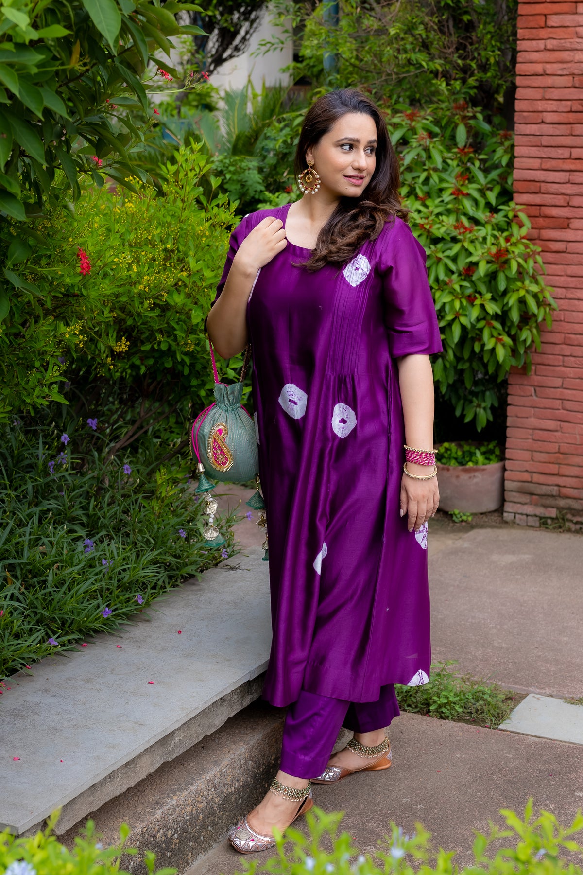 Front full length view Meghna A Line Kurta set
