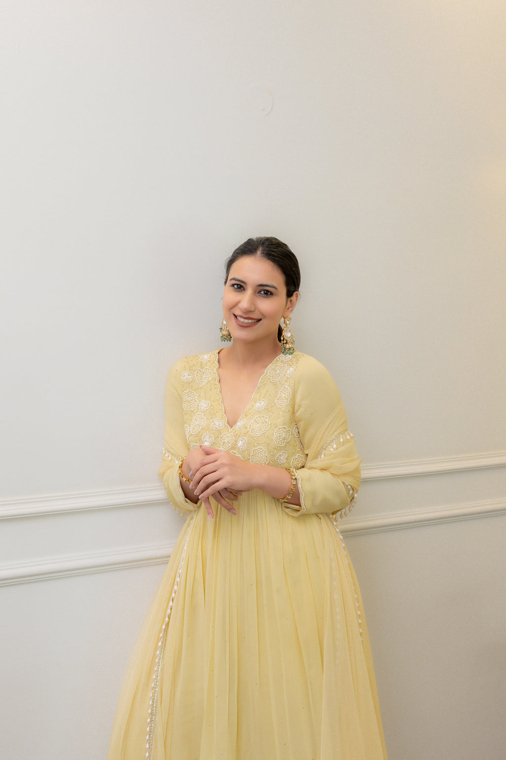 Front view of Geet Sunshine Anarkali Set.