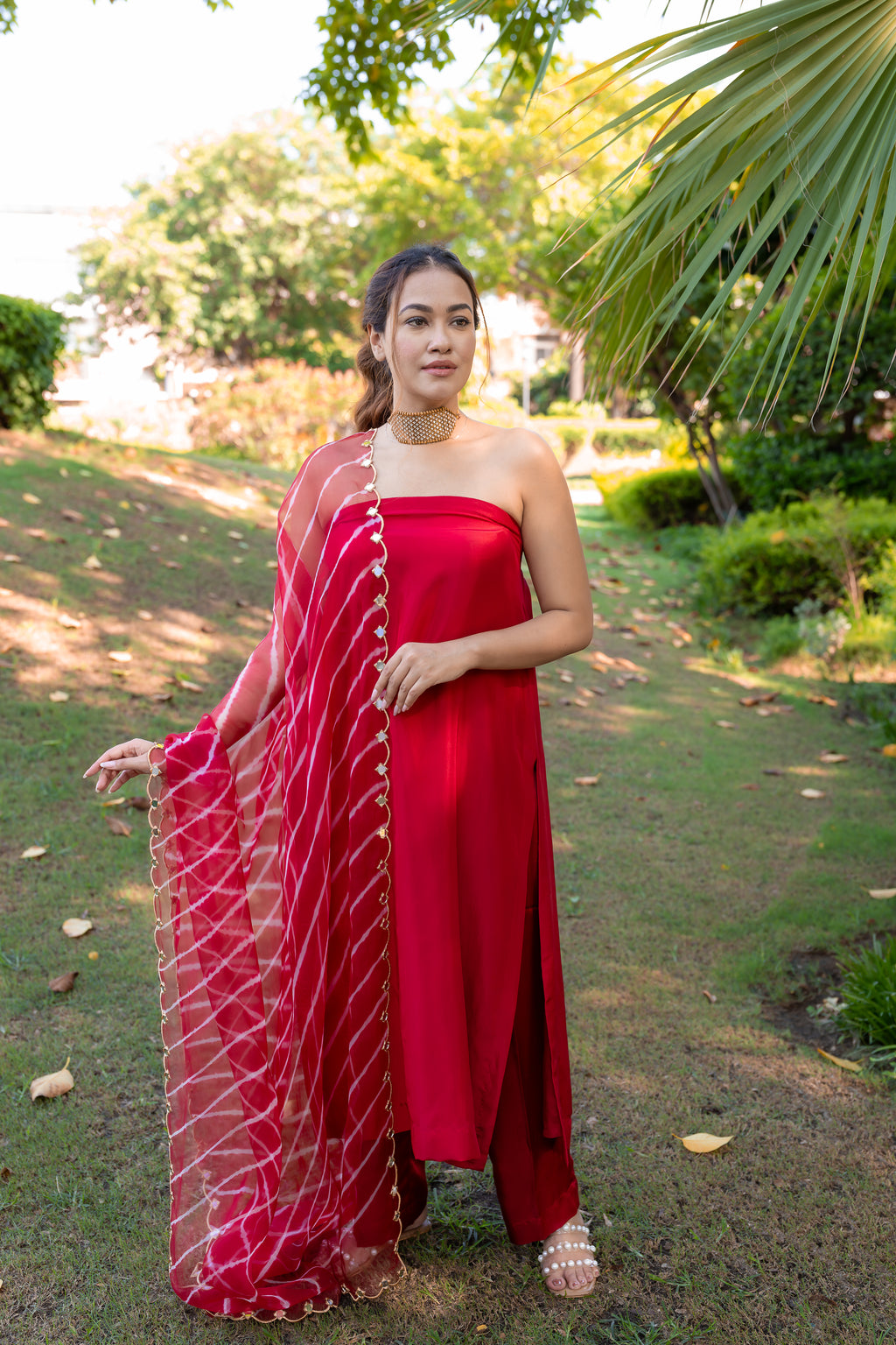full front view of Gulabo Tube Kurta set.