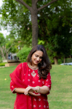 Ruby Bandhani Suit Set
