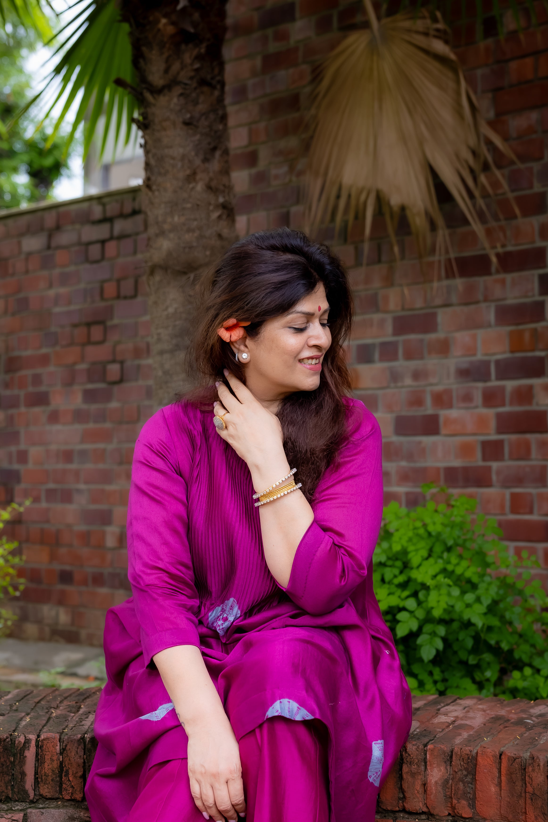 Gulnaar Magenta Suit Set