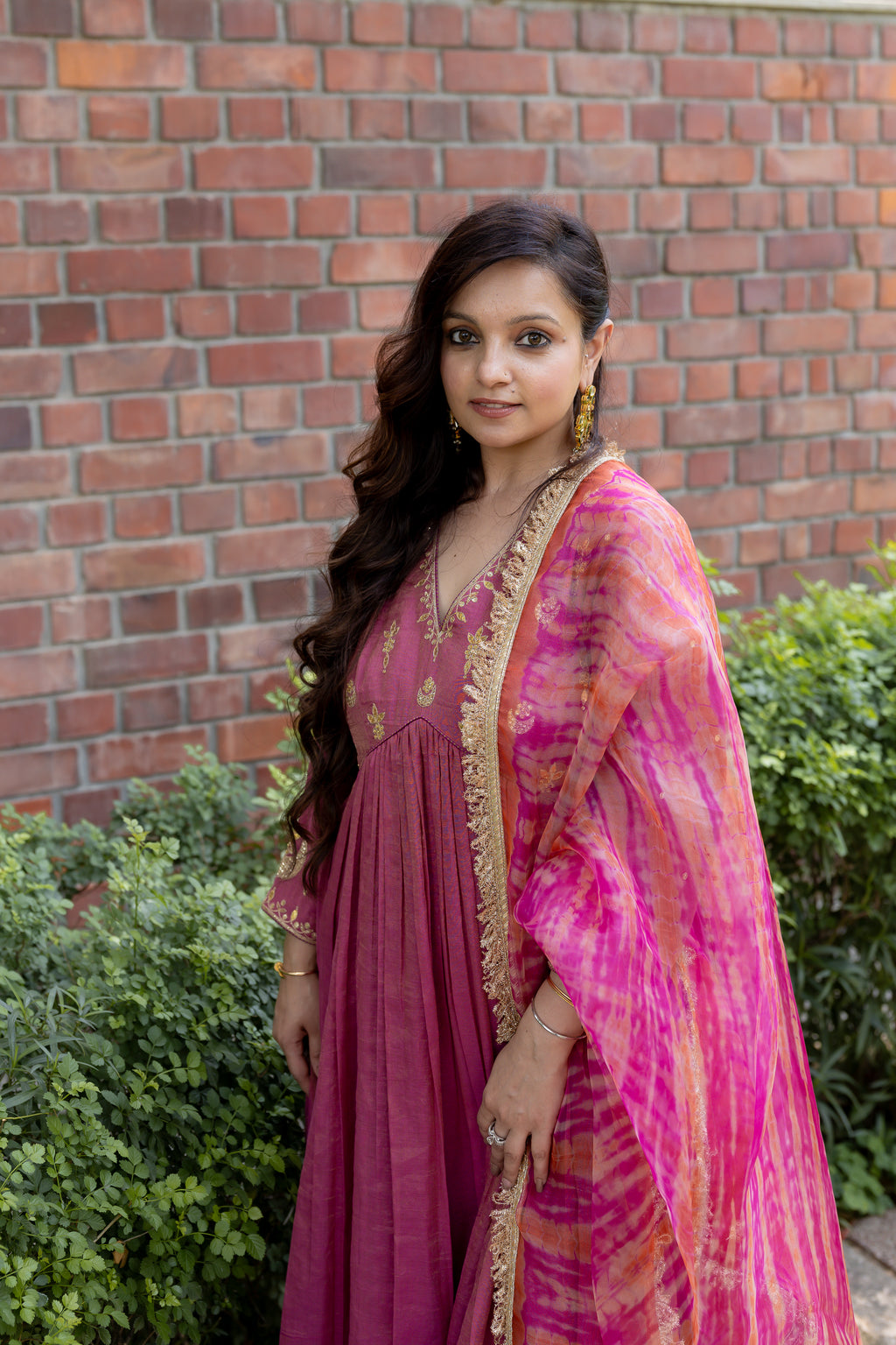 Side view of Ziya Anarkali Kurta Set.