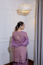back view of Meher Lavender Festive Suit Set.