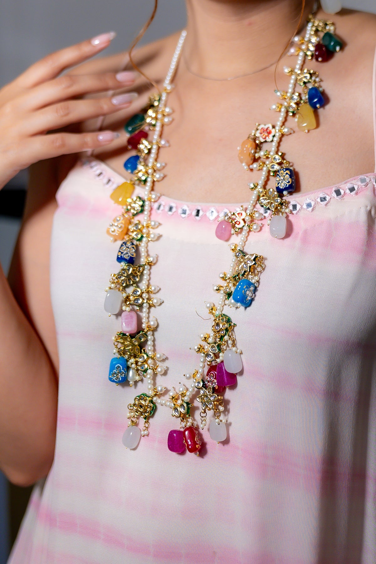 close-up view of Reet Blush Coord set.