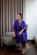 Full sitting view of Zehra Reet Kurta Set.