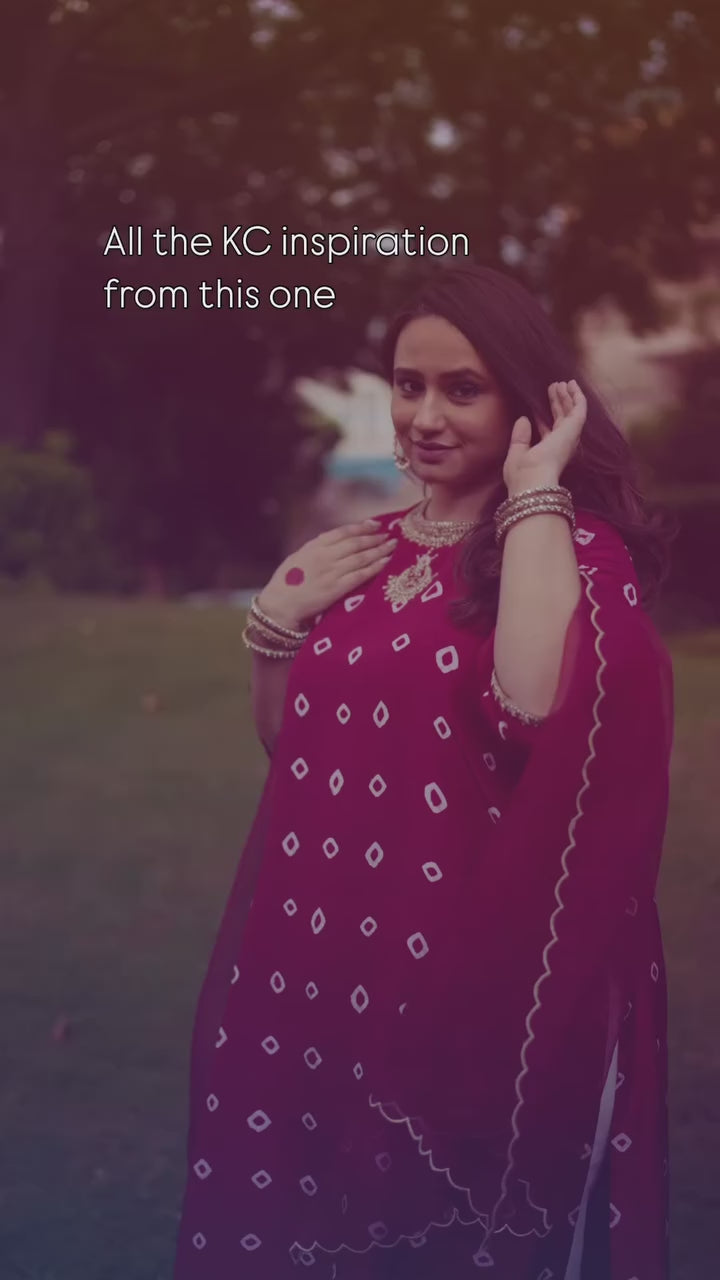 Ruby Bandhani Suit Set