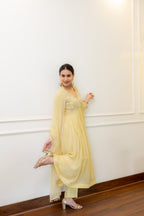 Side pose of Geet Sunshine Anarkali Set.
