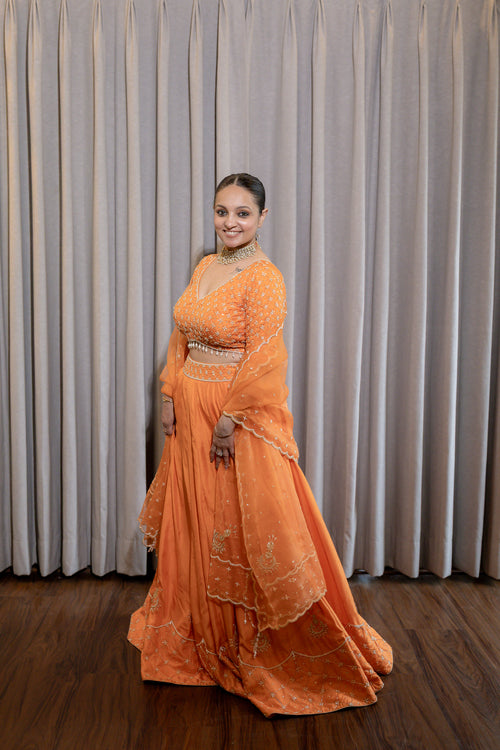 Side view of Aabha Festive Lehenga.