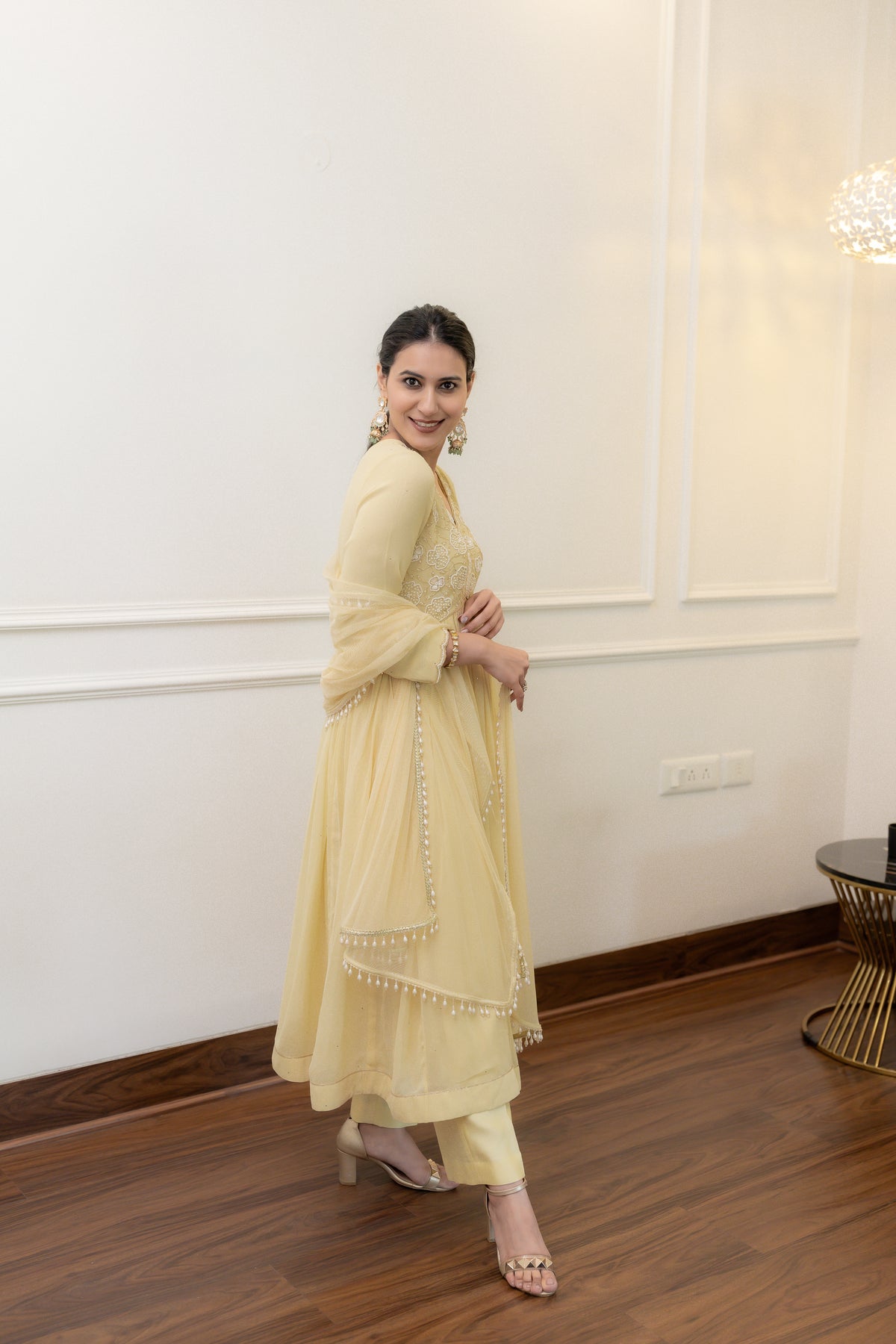 Side View of Geet Sunshine Anarkali Set.